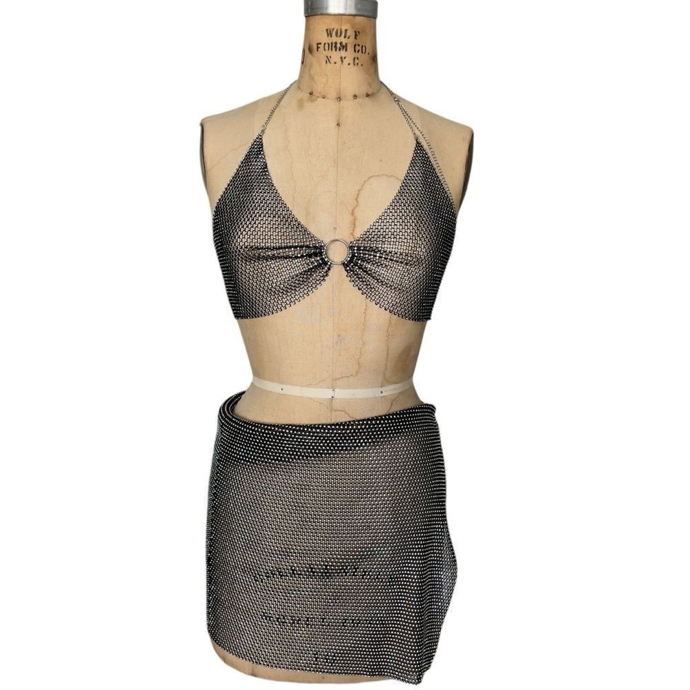 Chainmail-Inspired Top and Skirt Set Size M